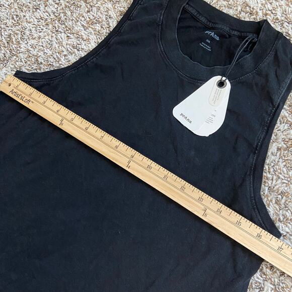 Prana Everyday Tank Womens S Black Vintage Wash Standard Fit Regenerative Cotton - Picture 8 of 9